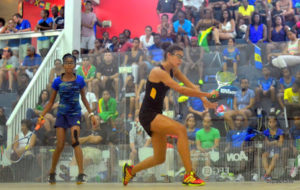 Guyana's top female player Taylor Fernandes in action in the final