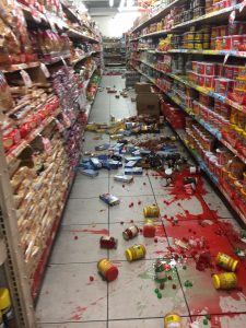 West Bees supermarket after the earthquake