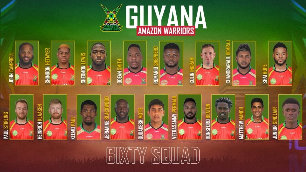 Guyana Amazon Warriors draft Campbell, Lewis for 6IXTY