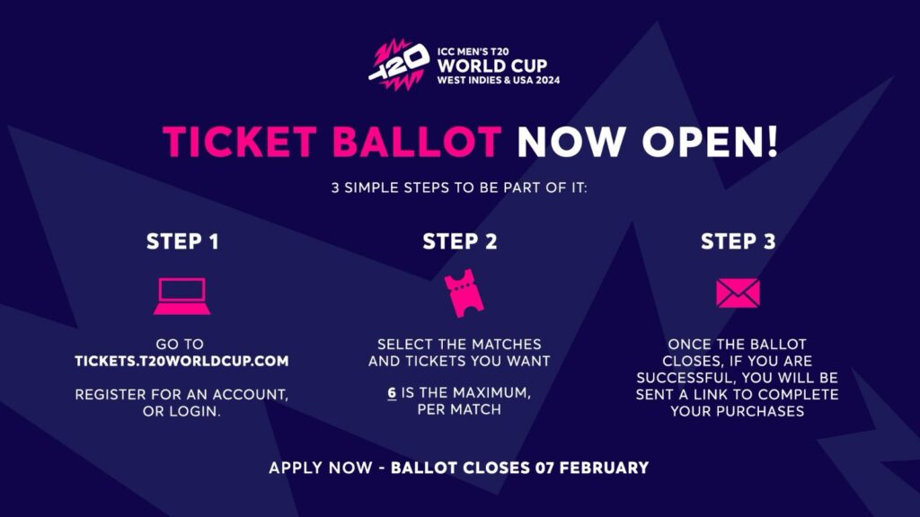 Ticket sales for Men’s T20 World Cup 2024 open with public ballot