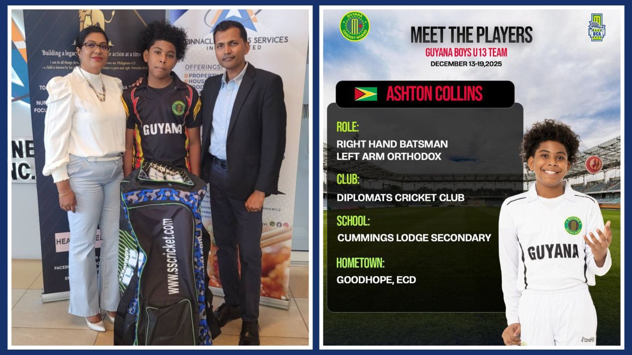 U-13 cricketer Ashton Collins gets support from Cubs in Action ahead of Barbados series