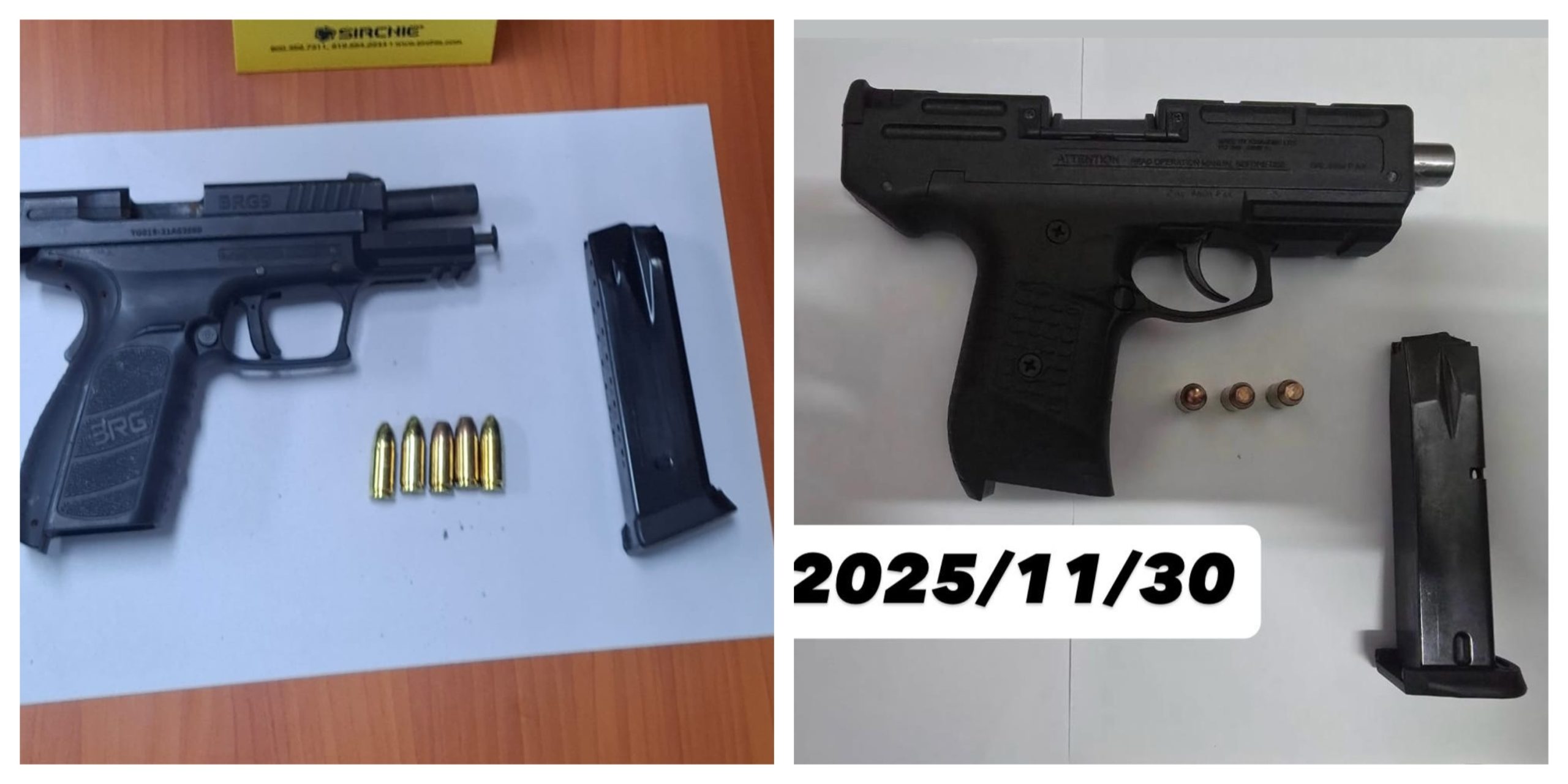 Police recover two firearms in separate Berbice and Mocha incidents 